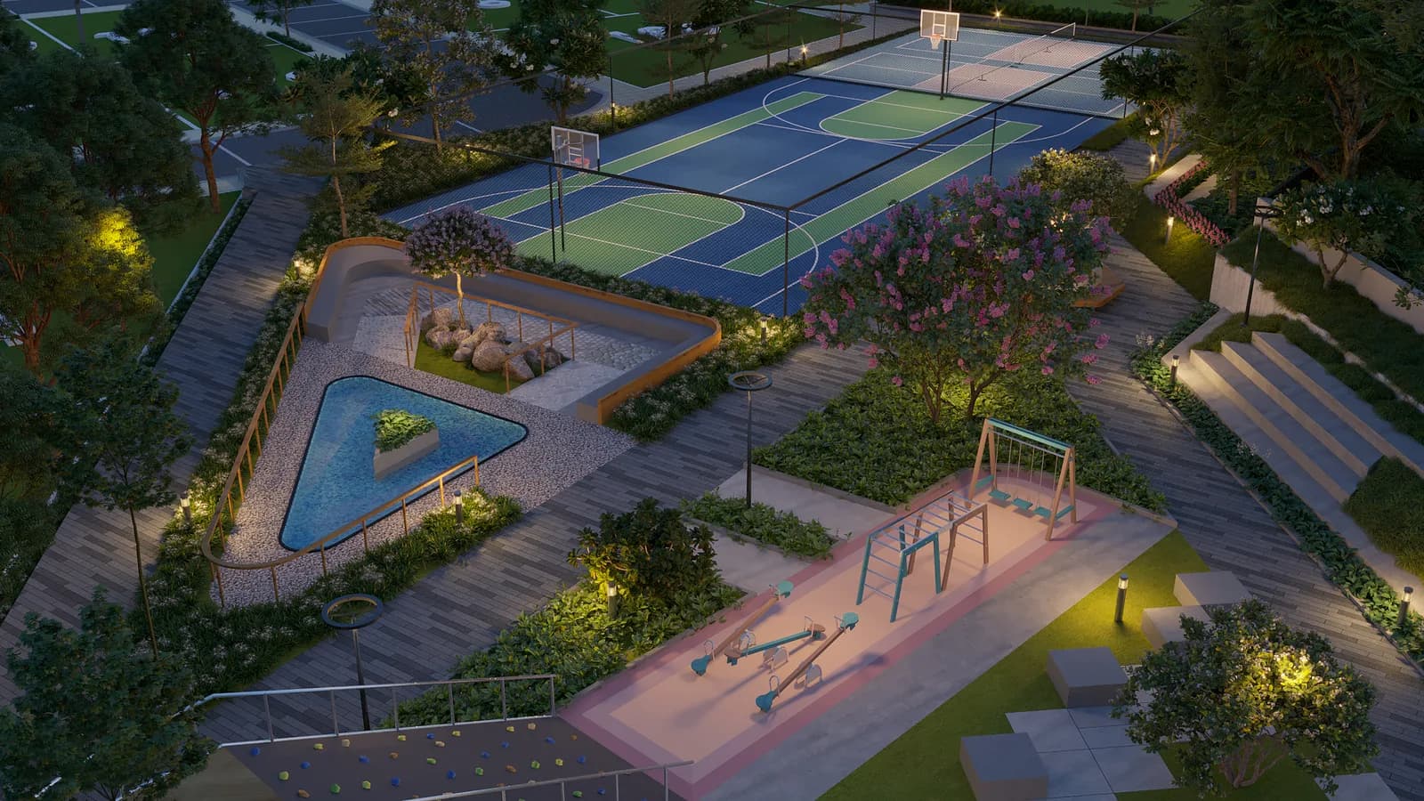 Svanta landscaped community view