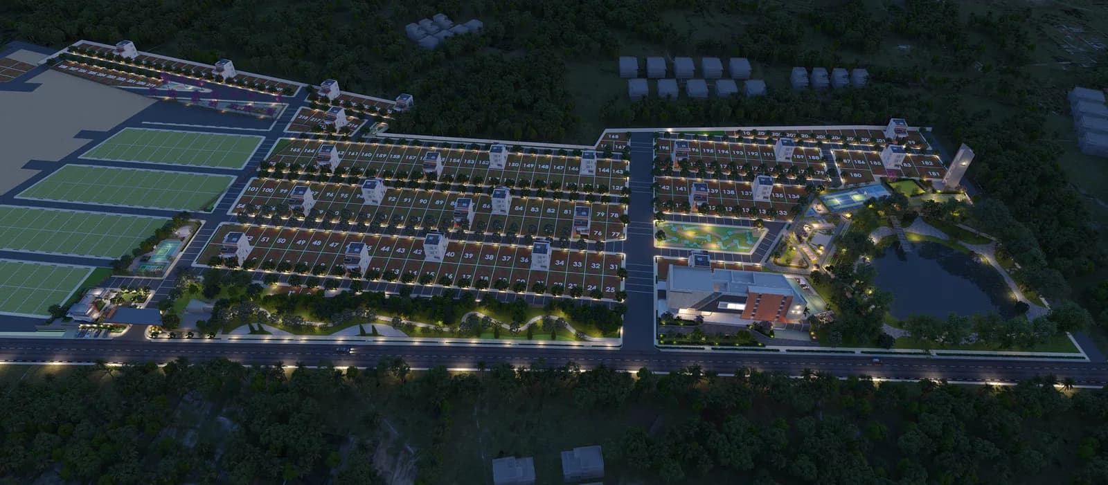 18-acre master plan aerial view